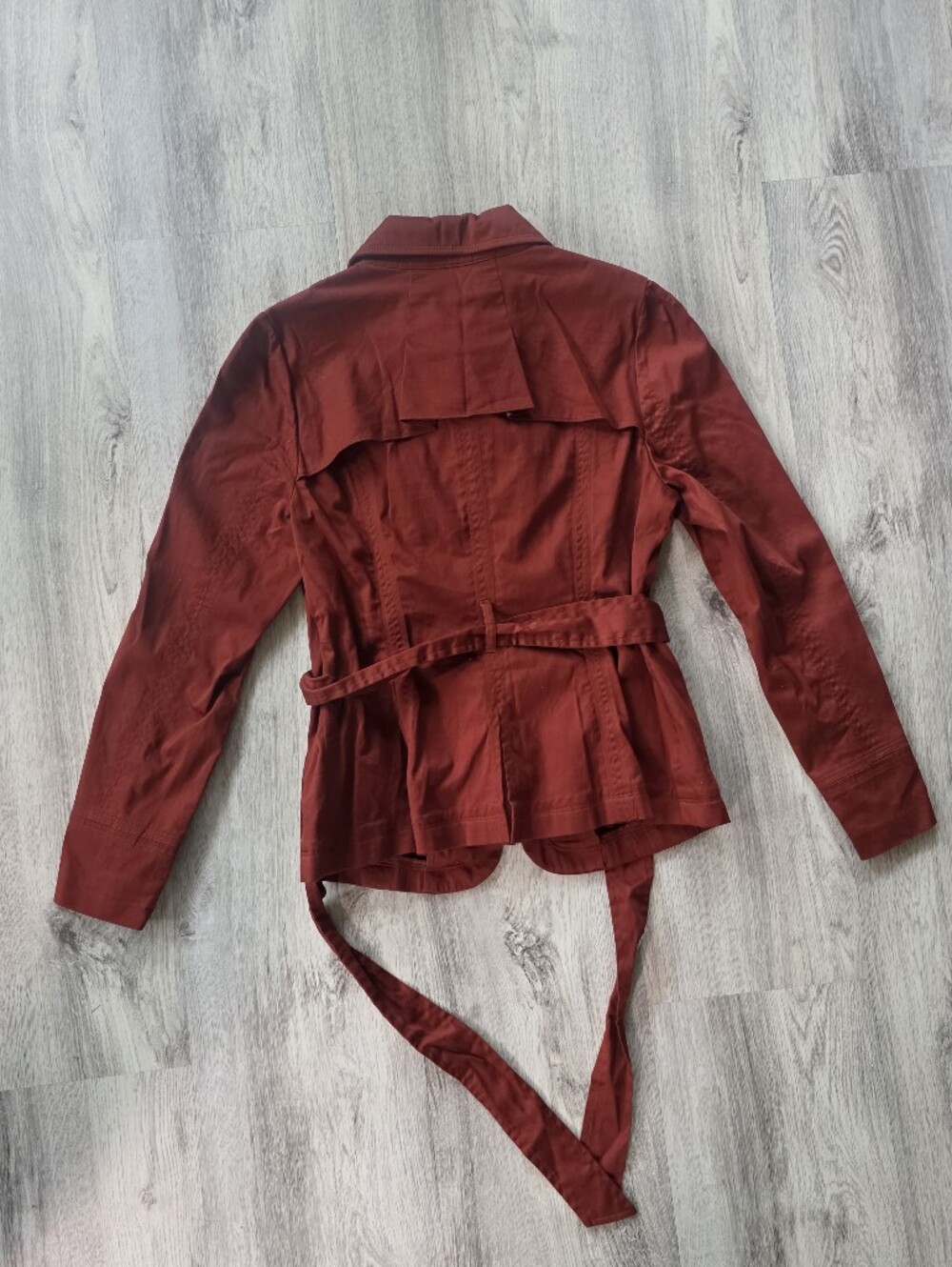ELLE Very Pretty Ruffles in Front,Med,Dark Rust Color Jacket - Picture 5 of 6